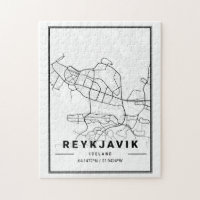 Stadskaart Reykjavik IJsland | Minimale mod-kunst