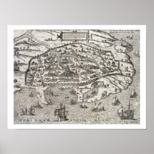 Stadskaart van Alexandrië in Egypte, c.1625 (grav Poster