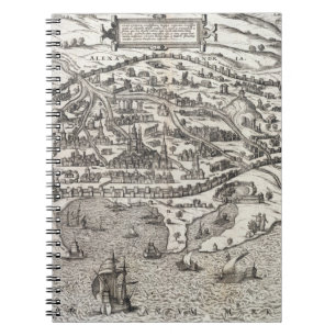 Stadskaart van Alexandrië in Egypte, c.1625 (gravi Notitieboek
