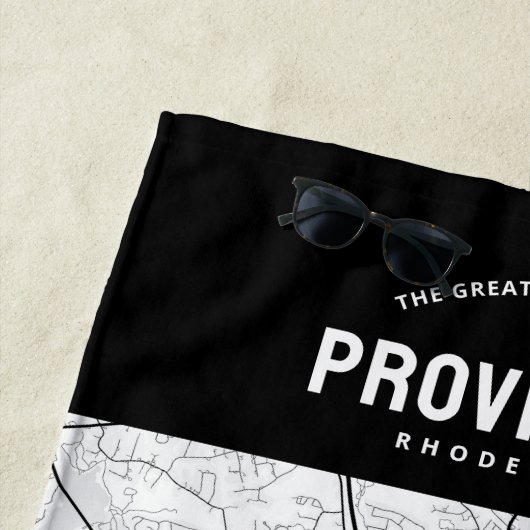 Stadskaart van levering + uw aangepaste locatie strandlaken (In situ)