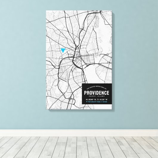 Stadskaart van levering + Vermeld uw locatie Canvas Afdruk (Insitu (Houten vloer))