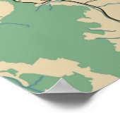 Stadskaart van Zürich, Zwitserland Poster (Hoek)