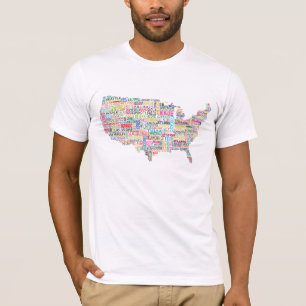 Stadskaart Verenigde Staten T-shirt