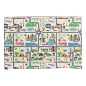 Stadskaartpatroon Kussensloop (Voorkant-Rechts)