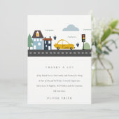 Stadskrijd in steden Stadsauto's weg Alle leeftijd Bedankkaart (Staand voorkant)