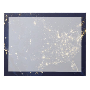 Stadslampen van de Verenigde Staten bij nacht. Notitieblok