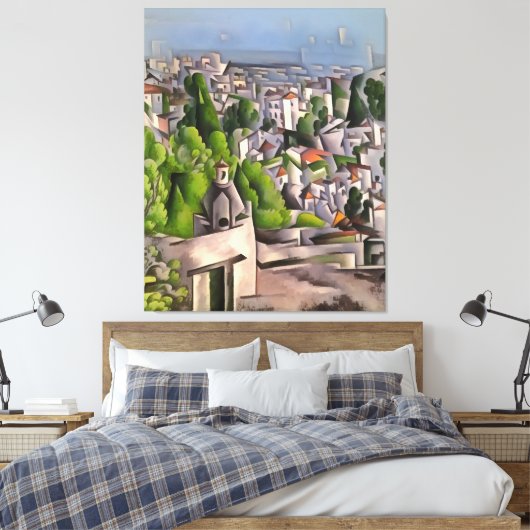 Stadslandschap in Kayakoy Lege Oude Huishoudens Canvas Afdruk (Insitu (Slaapkamer))