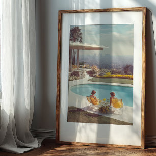 Stadslandschap Sereniteit: Een Mid-Century Droom Poster