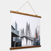Stadsleven Hangend Wandkleed (Gebogen)