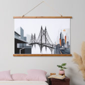 Stadsleven Hangend Wandkleed (Slaapkamer)