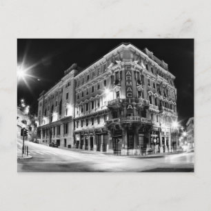 Stadslicht en gebouwen 's nachts briefkaart