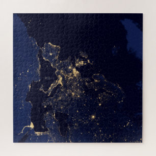 Stadslichten in verschillende Europese en Noordse  Legpuzzel