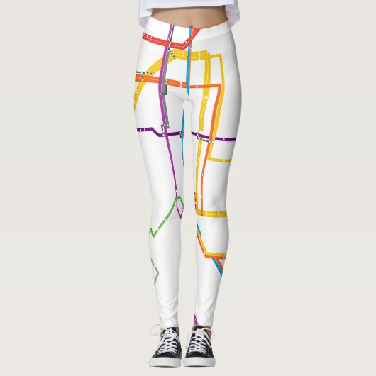 Stadsmetrokaart Leggings (Voorkant)