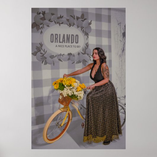 stadsnaam Fietskunst - stijl Poster (Voorkant)