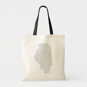 Stadsnamen van Illinois op staatskaartvorm Tote Bag