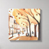 Stadspark in de herfst | Herfst gebladerte Waterve Canvas Afdruk (Voorkant)