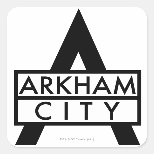 Stadspictogram Arkham Vierkante Sticker (Voorkant)