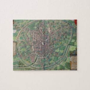 Stadsplan Brussel, uit 'Civitates Orbis Terra' Legpuzzel