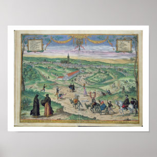 Stadsplan van Sevilla, uit "Civitates Orbis Terrar Poster