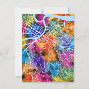 Stadsplattegrond Belgrado Servië Briefkaart