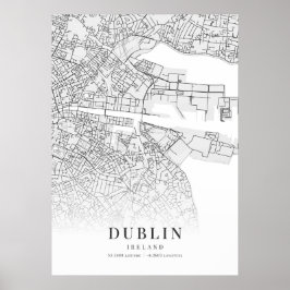 Stadsplattegrond Dublin Poster