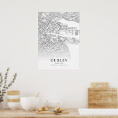 Stadsplattegrond Dublin Poster (Keuken)