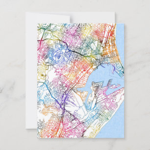 Stadsplattegrond Durban Zuid-Afrika Briefkaart