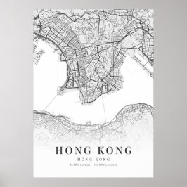 Stadsplattegrond Hongkong Poster
