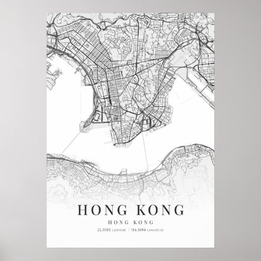 Stadsplattegrond Hongkong Poster (Voorkant)
