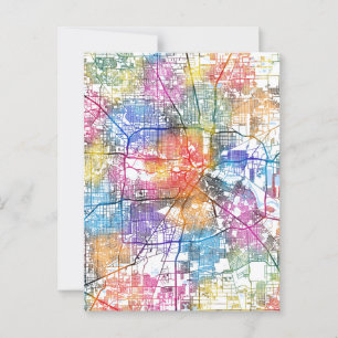 Stadsplattegrond Houston Texas Briefkaart