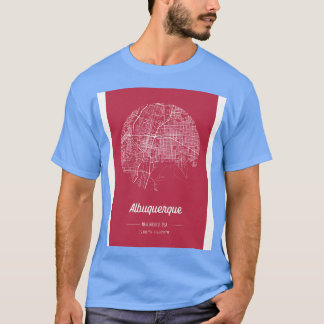 Stadsplattegrond in rood Albuquerque New Mexico US T-shirt