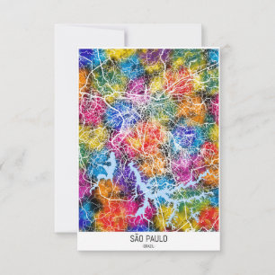 Stadsplattegrond São Paulo Brazilië Bedankkaart