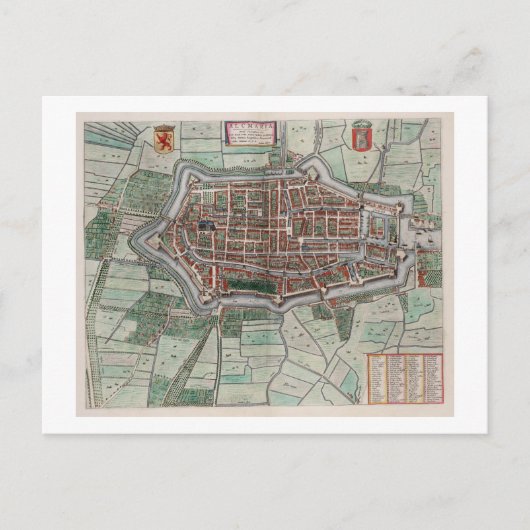  stadsplattegrond van Alkmaar Briefkaart (Voorkant)