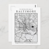 Stadsplattegrond van Baltimore + Locatiemarkering Briefkaart (Voorkant / Achterkant)
