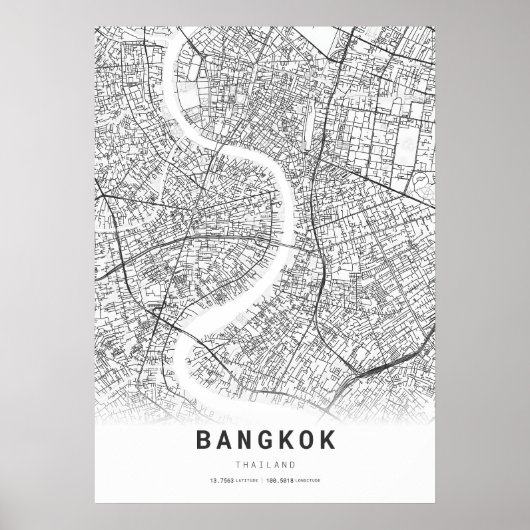 Stadsplattegrond van Bangkok Poster (Voorkant)