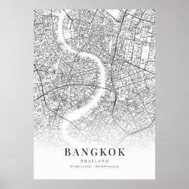 Stadsplattegrond van Bangkok Poster