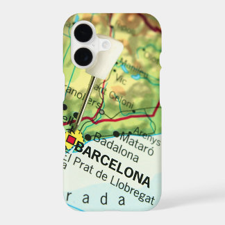Stadsplattegrond van Barcelona met speld