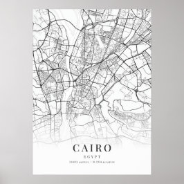 Stadsplattegrond van Caïro Poster