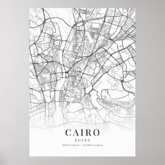 Stadsplattegrond van Caïro Poster