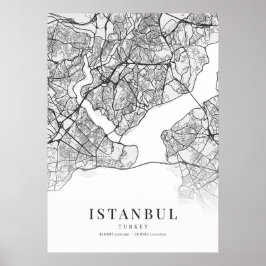 Stadsplattegrond van Istanbul Poster