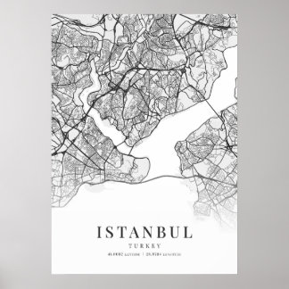 Stadsplattegrond van Istanbul Poster