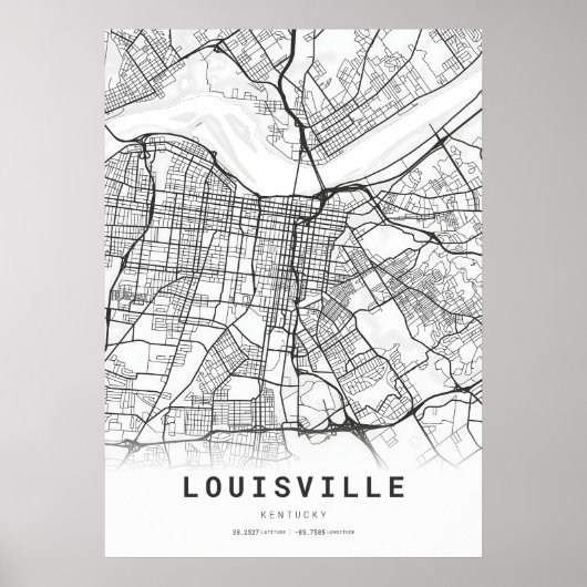 Stadsplattegrond van Louisville Poster (Voorkant)
