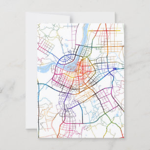 Stadsplattegrond van Lu'An China Briefkaart