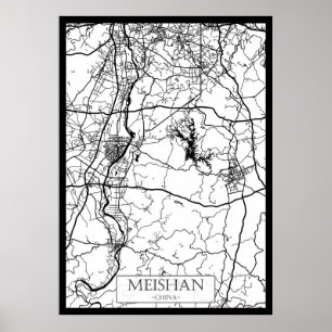 Stadsplattegrond van Meishan China Poster
