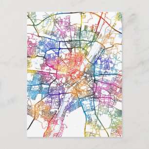 Stadsplattegrond van München Duitsland Briefkaart
