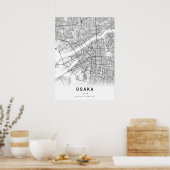 Stadsplattegrond van Osaka Poster (Keuken)