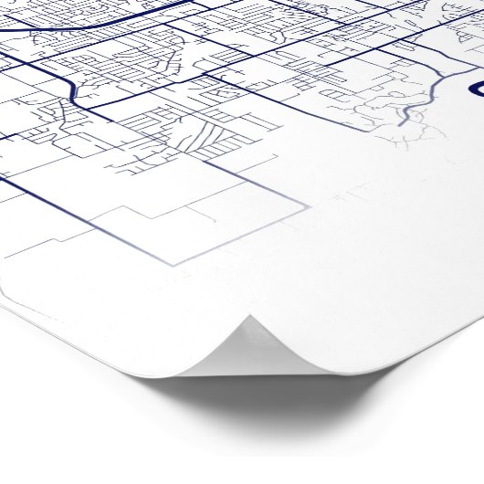 Stadsplattegrond van Springfield Poster (Hoek)