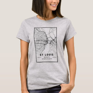 Stadsplattegrond van St Louis, Missouri | Minimali T-shirt