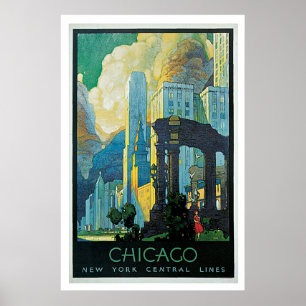  stadsreis Chicago uit 1920 Poster