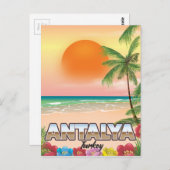 Stadsreisposter Antalya Turkije Briefkaart (Voorkant / Achterkant)